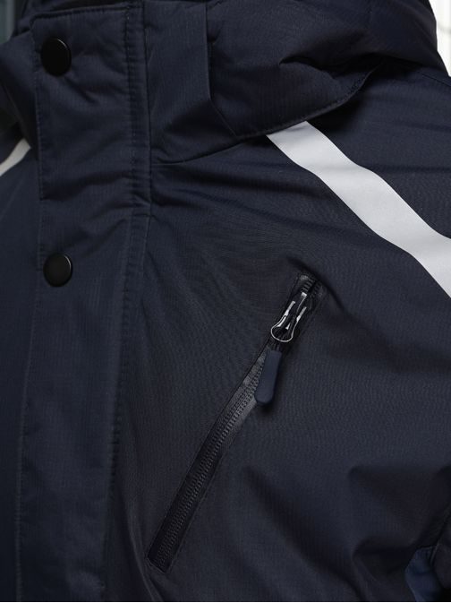 Zimska modra jakna z odsevnimi elementi