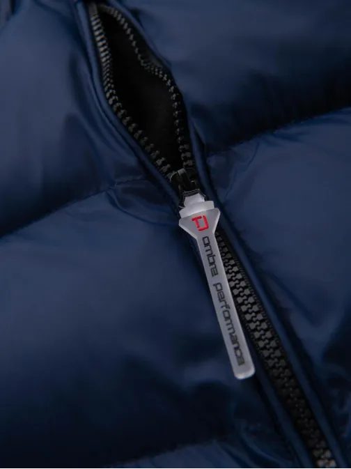 Bleščeča temno modra prešita jakna V2 JAHP-0303