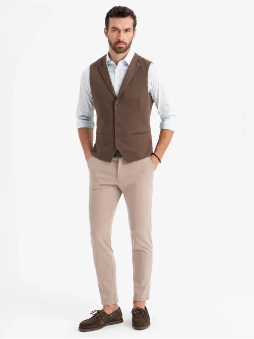 Moderen rjav eleganten telovnik V2 BLZV-0144