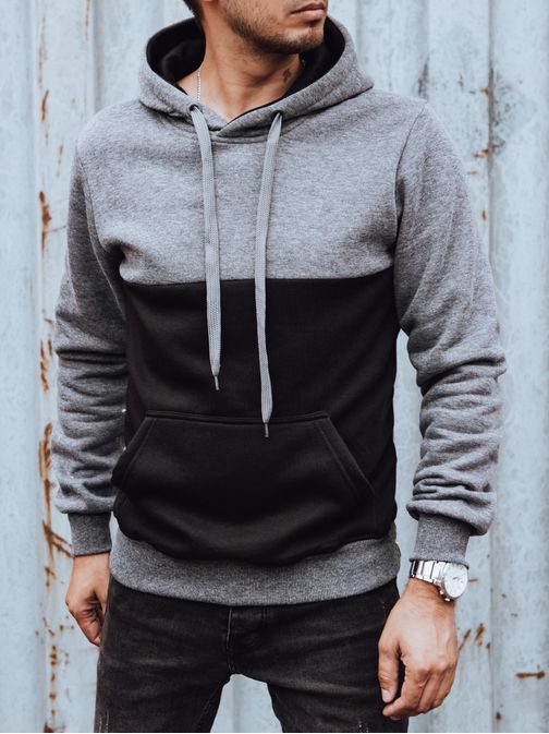 Moški temno siv pulover v zanimivem dizajnu