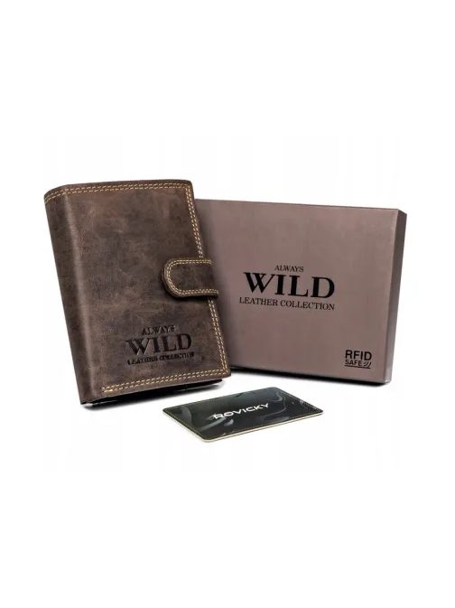 Rjava moška denarnica z zaponko