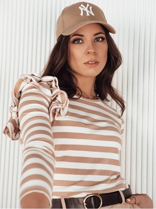 Ženska bež črtasta bluza Moras