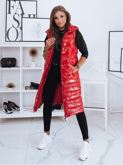 Stilski ženski prešit brezrokavnik Gantini rdeč