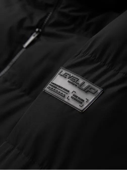 Privlačna prešita črna moška parka V1 JALJ-0269