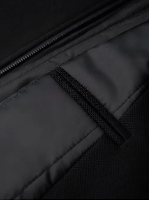 Črn moški plašč z visokim ovratnikom V1 COWC-0136