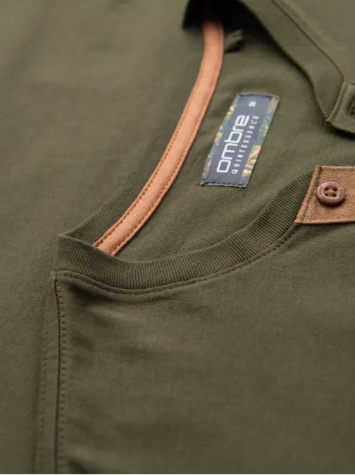 Bombažna moška majica z gumbi V5 TSCT-0206