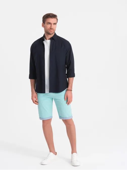 Turkizne chinos kratke hlače z robom V4 W421