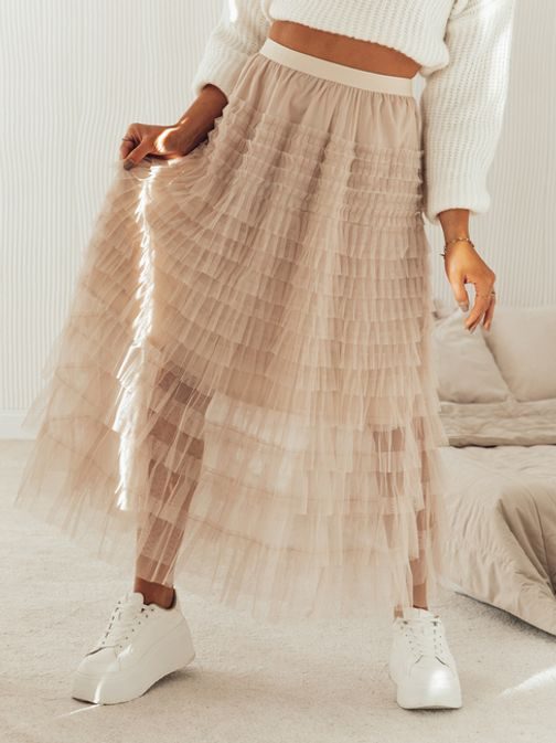 Senzacionalno maksi krilo v bež barvi Pastella