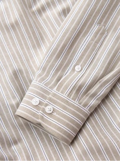 Bež srajca s subtilnim vzorcem V1 SHOS-0170