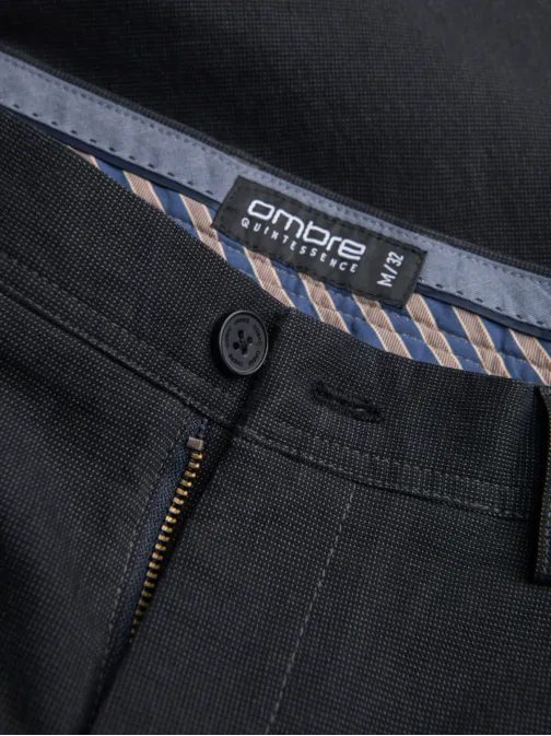 Moške grafit klasične chinos hlače z nežno teksturo V4 PACP-0188