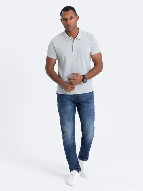 Preprosta siva polo majica S1374