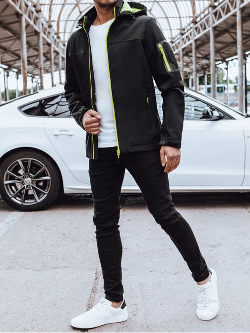 Trendovska softshell jakna z drznimi elementi v črni barvi