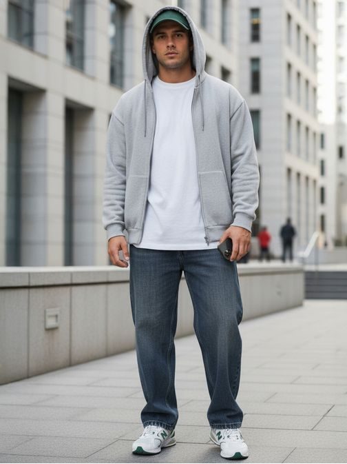 Originalne široke kavbojke v granatnem odtenku