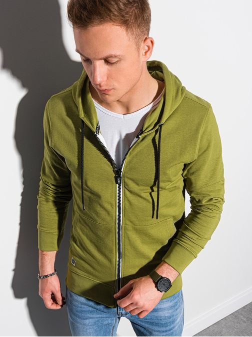 Stilski pulover v olivno zeleni barvi B1152