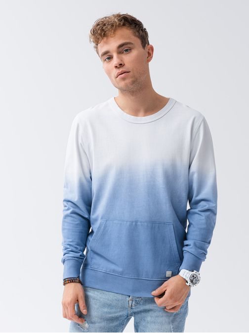 Melirani pulover v svetlomodri barvi B1150