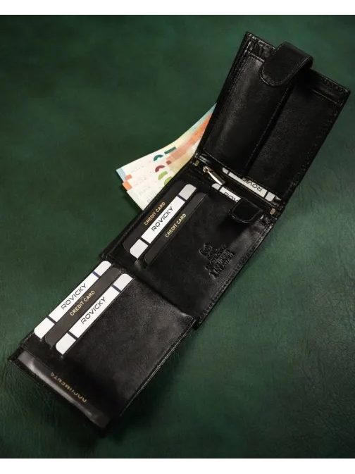 Trendovska črna moška denarnica z zaponko