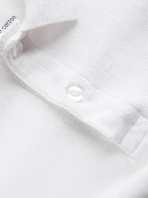 Preprosta bela polo majica S1374