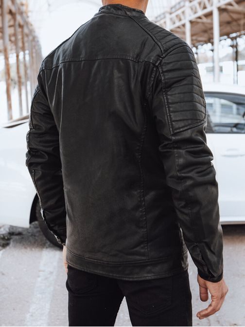 Trendovska črna usnjena jakna