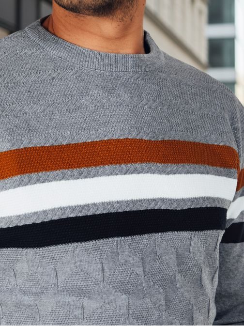 Modni sivi moški pulover