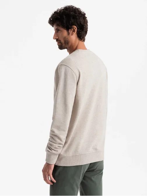 Bež moški pulover z logotipom V2 SSNZ-0163