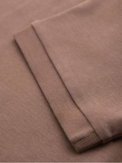 Moška rjava polo majica z zadrgo V3 POSS-0148