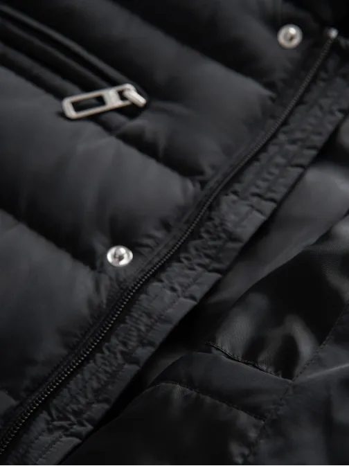 Črna prehodna jakna s pokončnim ovratnikom V1 JALP-0260