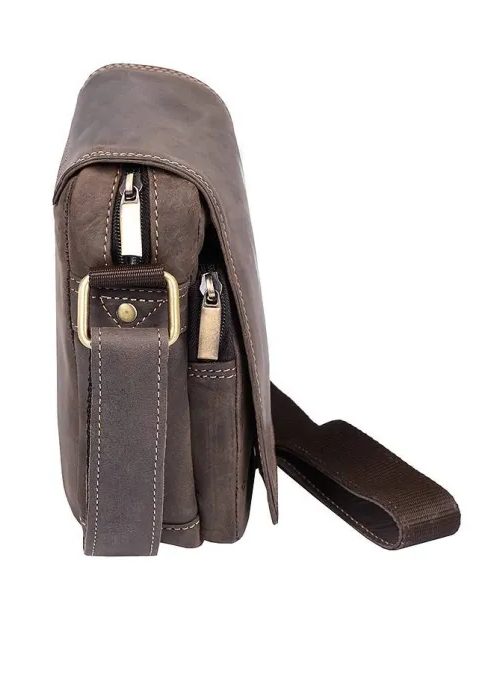 Usnjena moška torba A.W. v rjavi barvi