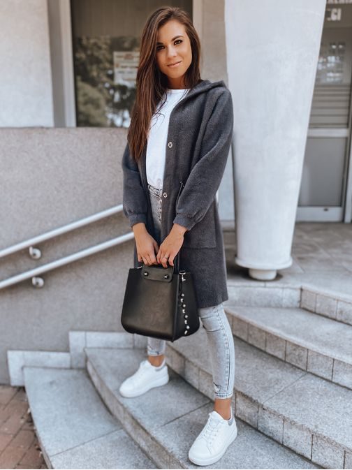 Originalen ženski plašč Melby v sivi barvi