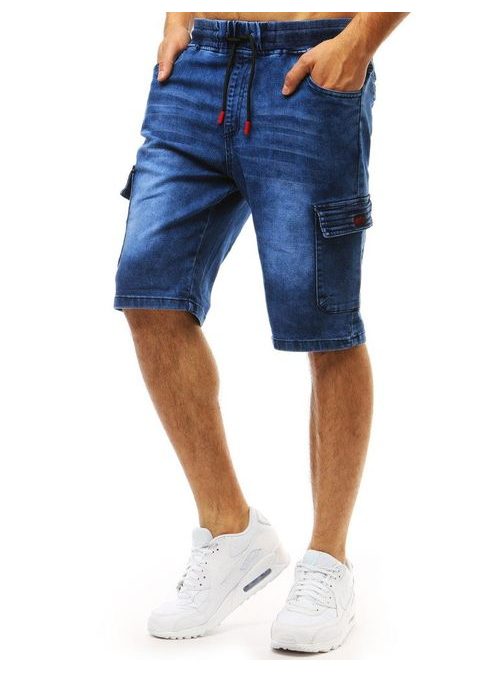 Trendovske modre kratke hlače s stranskimi žepi