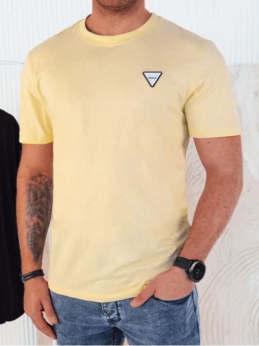 Trendovska svetlo rumena majica oz okrasnim elementom