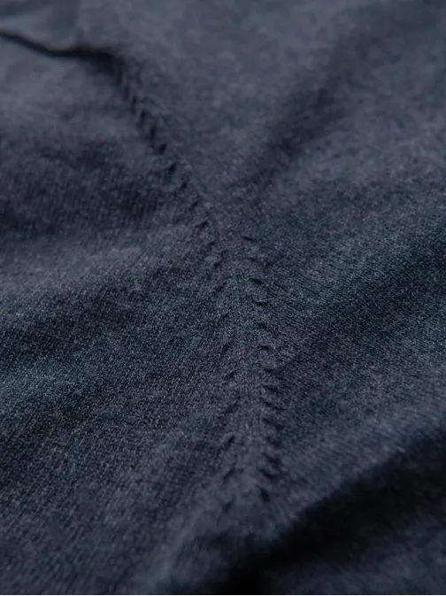 Klasični modri pulover z okroglim vratom V16 SWBS-0106