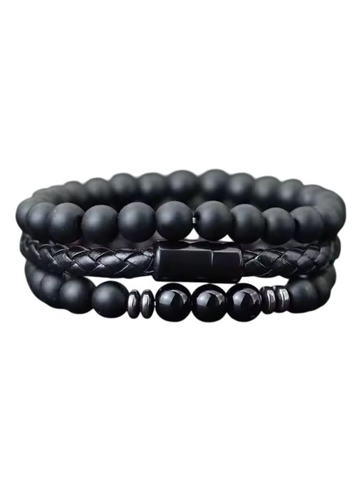 Moška črna zapestnica modernega dizajna SH-3091