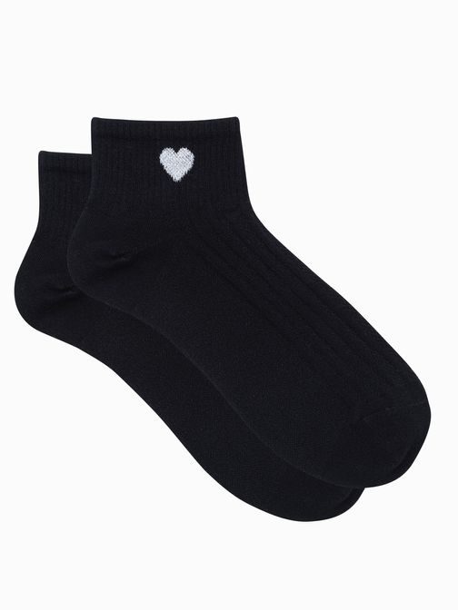 Ženske bombažne črne nogavice Love ULR098