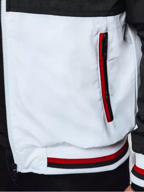 Prehodna bela jakna v stilskem dizajnu