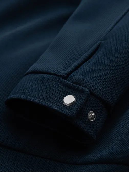 Trendovska temno modra motoristična jakna V1 JALP-0157