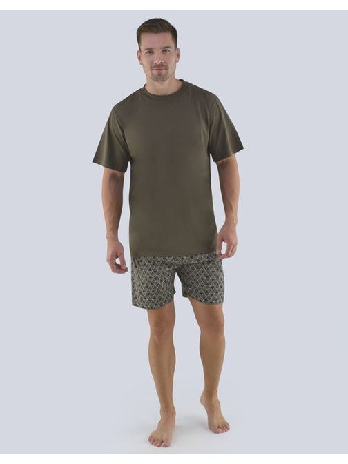 Moška pižama v kaki barvi za poletje