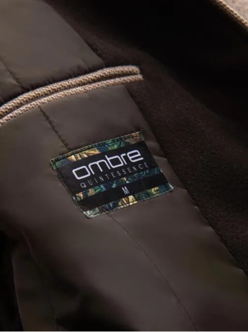 Bež dolg plašč s kapuco V2 COWC-0122