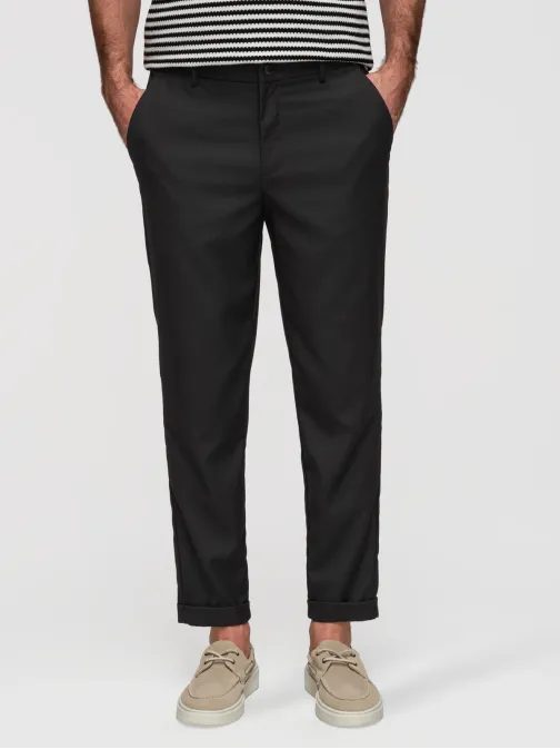Moške črne chino hlače REGULAR V4 P1525