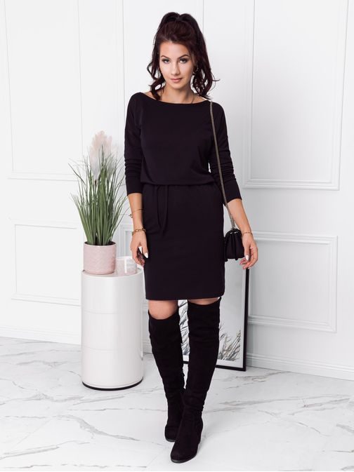 Trendovska ženska obleka v črni barvi DLR048