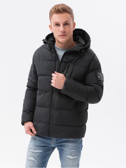Črna zimska jakna C502