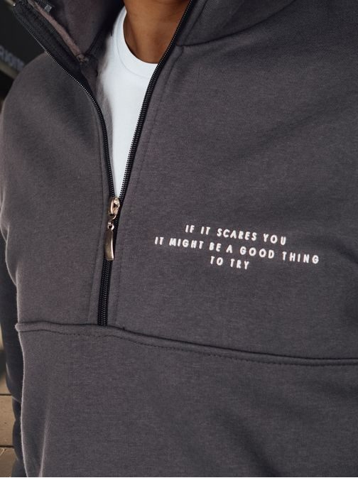 Trendi grafitna moška jopica z napisom