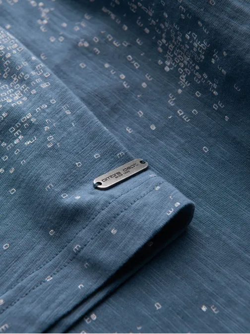 Modra majica z raztresenimi črkami V3 TSFP-0179