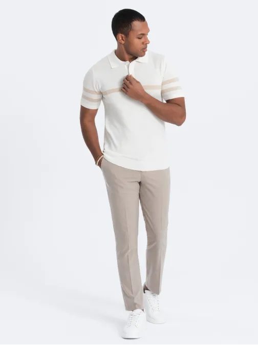 Trendovska krem ​​polo majica V3 POSS-0118