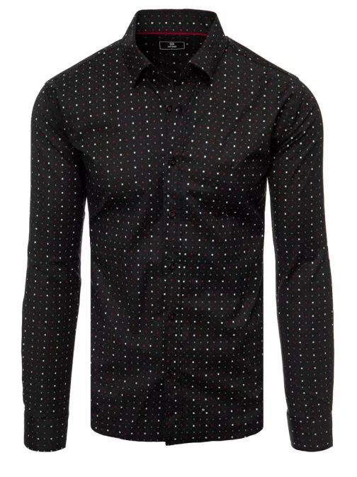 Črna srajca z nevpadljivim barvnim vzorcem