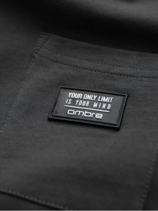 Trendovska majica z okrasnim žepom grafit V11 TSCT-0109