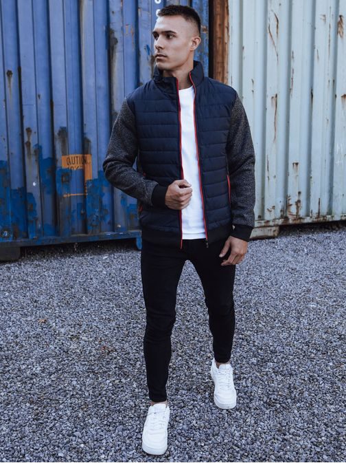 Moška prehodna prešita jakna modra