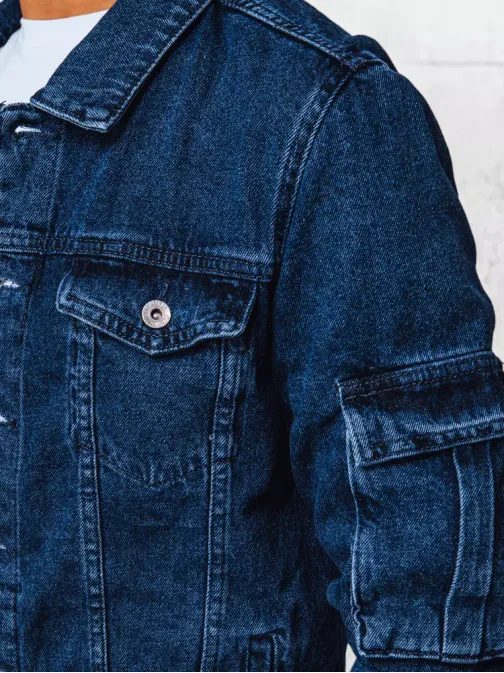 Stilska jeans jakna v modri barvi
