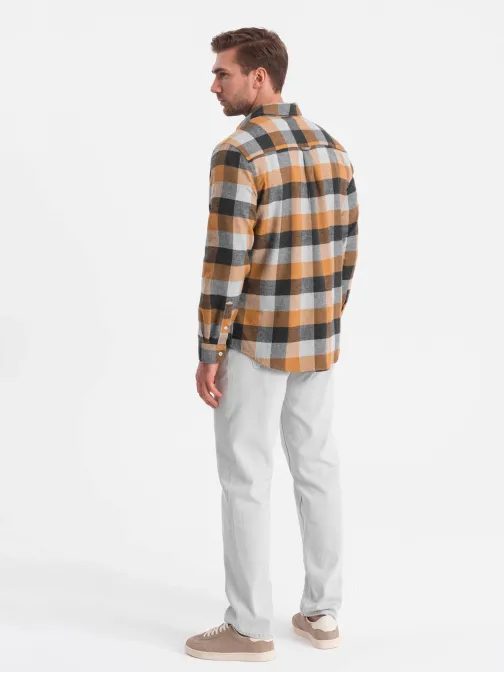 Originalna flanelna karo rumeno črna srajca V2 SHCS-0150