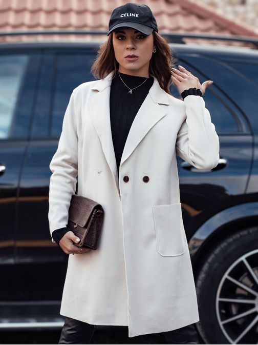 Ženski dolg bež oversize plašč Linnore