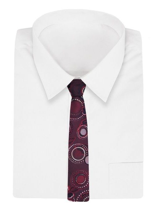 Ekstravagantna bordo kravata s temnomodrimi odsevi
